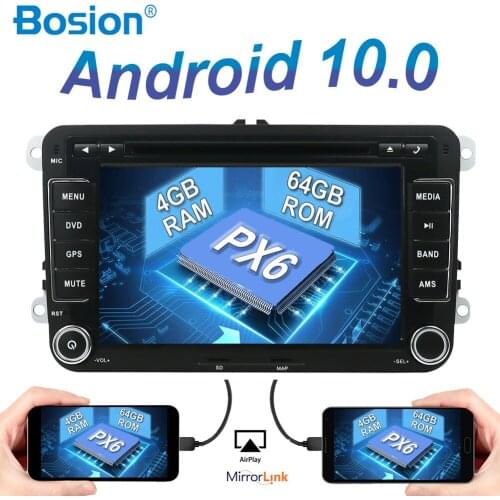 2 Din Car Multimedia DVD CD Stereo Player Android 10.0 For Volkswagen passat b6 tiguan 4GB+64GB Auto Mirror Link Steering Wheel