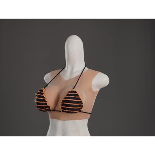 2G Upgrade Round Collar Neck Fake Artificial Boob Realistic Silicone Breast Forms Crossdresser Shemale Transgender Drag Queen