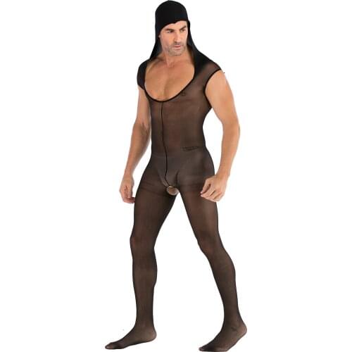 Black Men Intimates Male Underwear Sexy Lingerie Fishnet Bodystockings Erotic Jumpsuit Mens Garter Belt Bodysuit Sexy Costumes