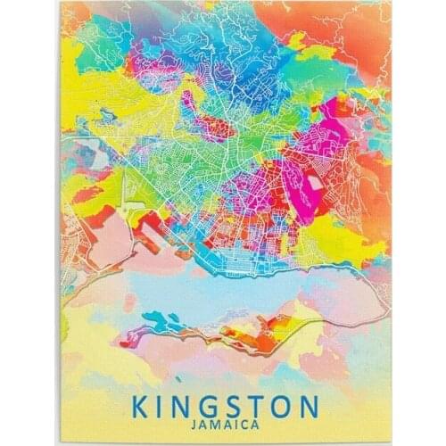 Home Decoration Hd Prints Splash Map Poster Pictures Kingston Colour Wall Art Modular Canvas Painting For Living Room No Frame