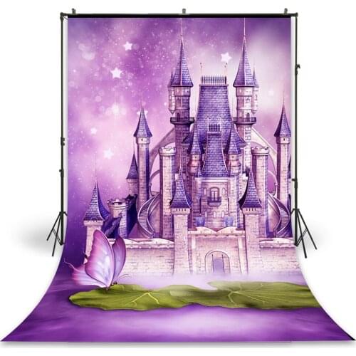 HUAYI Photography Backdrop Newborns Baby Child Photo Booth Background Cartoon Fairy Tale Castle Birthday Photo Backdrop D-7736