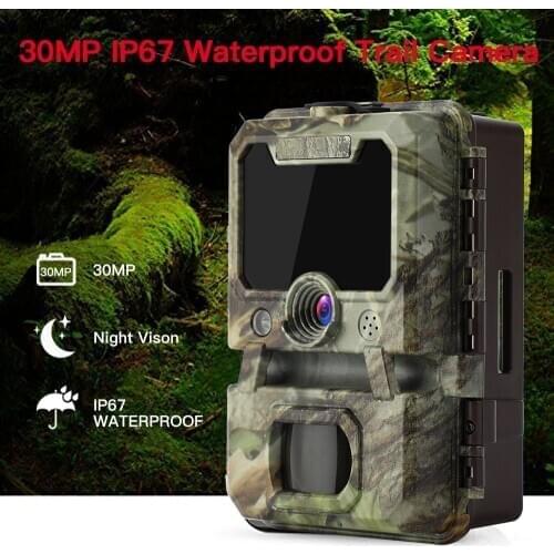 Boblov Trail Camera Forest Camera 30MP 1080P Wild camera Tracing Game IP66 Night Vision Hunting Camera Photo-Trap Thermal Imager