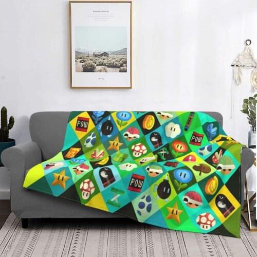 Gamer 3D Blanket Fleece Spring Autumn Kids Video Games Cool Super Mario Soft Throw Blankets for Home Outdoor Bedspreads