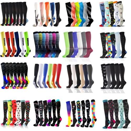 Compression Socks Soccer Stockings 20-30 Mmhg Best Graduated Edema Diabetes Varicose Veins Plantar Fasciitis (3/4/5/6/7/8 Pairs)