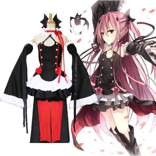 Anime Seraph Of The End Krul Tepes Wigs Cosplay Dress suit + Wig + headdress Costume Owari no Seraph Vampire Halloween Carnival