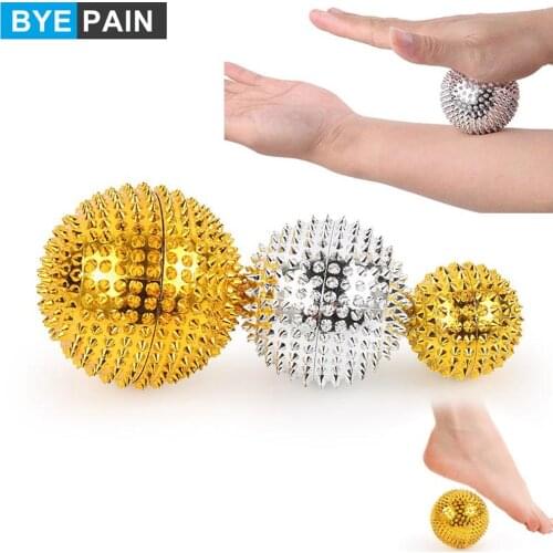 1Pair BYEPAIN Hand Magnetic Therapy Spiky Massage Ball Pressure Relief Trigger Point Palm Acupuncture Massage Pocket