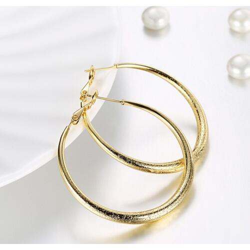 Fashion Jewelry Women S925 CZ Geometry Round Earrings Round Gold Jewelry & Accessories Earrings Wholesale E095-A