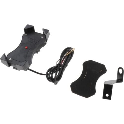 Motorbike Mobile Phone GPS Handlebar Bracket Mount Charging Holder with Grip