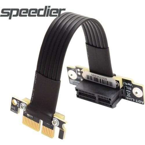 PCIE X1 Graphics Card Riser Cable 90 Degree PCIe 4.0 x1 To x1 Extension Cable 16Gbps PCI Express 1x Riser Card Ribbon Extender