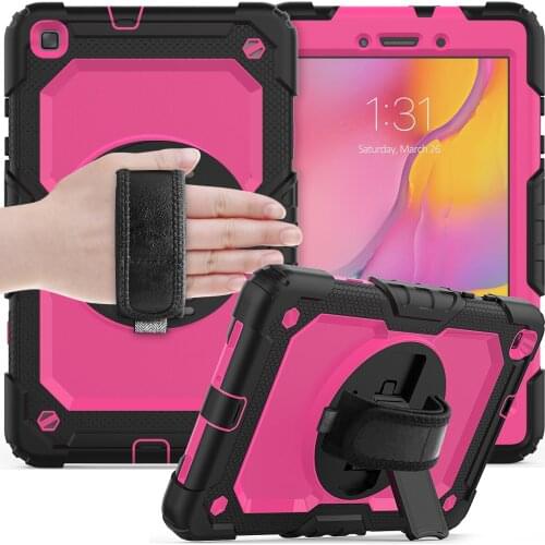 360 Rotation Hand Strap&Kickstand Shockproof Armor Cover Case for Samsung Galaxy Tab A 8.0 2019 SM-T290 SM-T295 T290 T295 Tablet