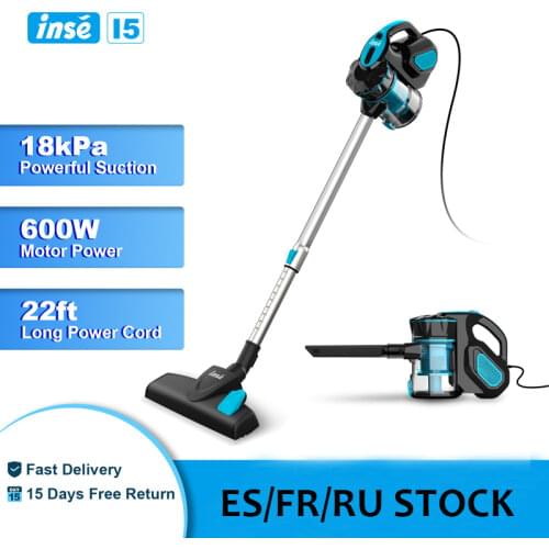 INSE Handheld Vacuum Cleaner I5 Blue Corded Vacuum 18Kpa 600W Powerful Suction Vacuum Cleaner Bagless Vacuum Cleaner for Home