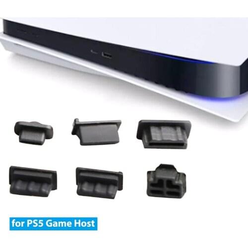 Ps5 Host Dust Plug USB HDM Dustproof Set Ps5 Game Host Dustproof 6-piece Set Game Accessories