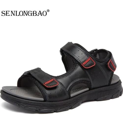 Summer Mens Sandals Fashion Breathable Wading Mens Sandals 100% Genuine Leather Mens Shoes Outdoor Sandals Men Beach Sandals