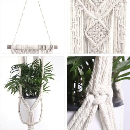 Cotton handcrafted plant hangers Handmade Hanging Baskets Flower pot decorative Indoor Wall home decor Planter Basket