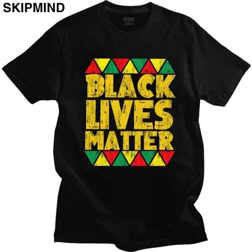Vintage Black Lives Matter T Shirt for Men Short Sleeve African American Pride Tshirt Casual T-shirt Cotton Fit Tee Tops Gift