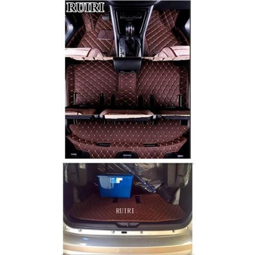 Top quality! Custom special car floor mats + trunk mat for Toyota Fortuner 7 seats 2019 durable carpets for Fortuner 2020-2016