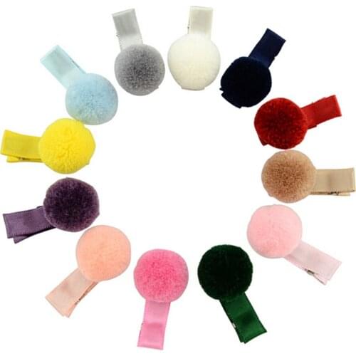 10PCS Plush Ball Hairpins Barrettes for Cute Baby Girls Headwear Children Accessories Hairpins Protect Hair Well Kids Hair clip