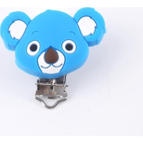 Bite Bites Koala Head Shaped Pacifier Clip Silicone Teething Accessories Clip Non-toxic Nipple Clasps DIY Bead Tool Baby Teether