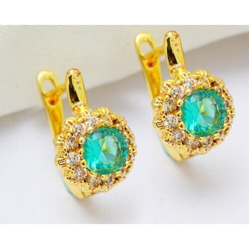 Hot Sale Waterdrop Round Earrings Shiny Cubic Zirconia Gold Hoop Earrings for Women 2020 New Jewelry