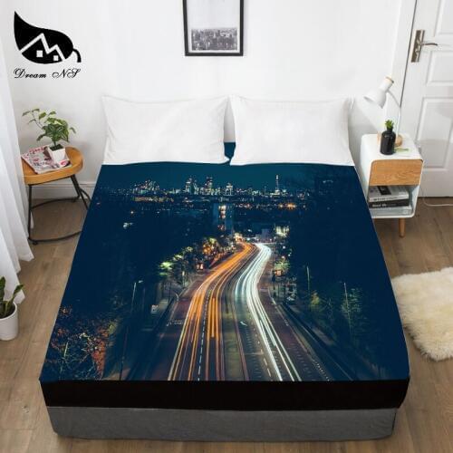 Dream NS City Night View Dress Up Bedroom Home Textile Sheets 3D Print Night City Lights Bettlaken 1PCS