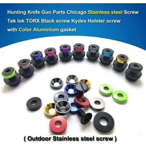 10pcs , (0.29")7.5mm colorful Color Tek Lok Stainless steel Torx Screw Chicago Screws Kydex Holster OWB belt screws