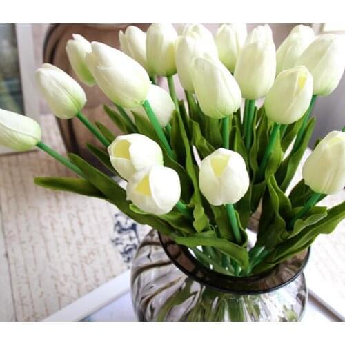 100 pcs/lot Tulip Artificial Flower PU Artificial bouquet Real touch flowers For Home Wedding decoratiom Supplies