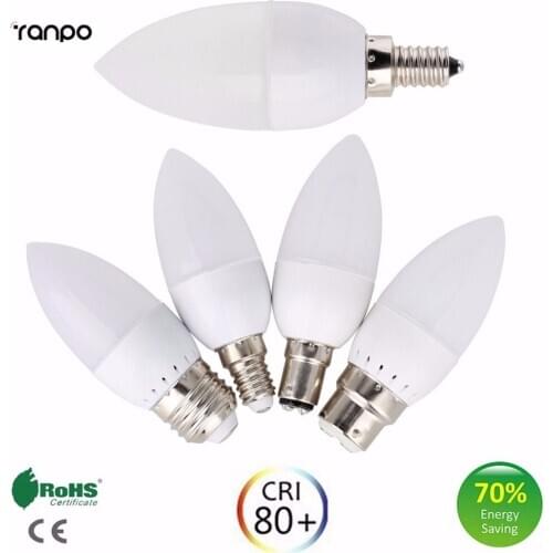 1X 5X 10X 20X E12 3W LED Chandelier Candle Light Bulb Lamp E27 E14 B22 B15 2835 SMD Cool/Warm White AC110V 220V Lighting Lampada