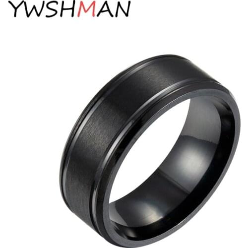 2019 Hot 8mm Simple Ring Fashion Gold Ring Mens Womens Exclusive Couple Wedding Ring Women Jewelry Gift