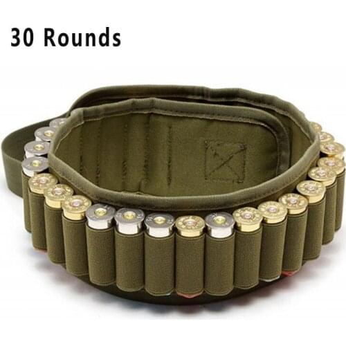 30 Rounds Bandolier Belt Hunting 12 Gauge Cartridge Pouch Belt Shotgun Bullet Shell Holder Ammo Pouch Airsoft Accessories