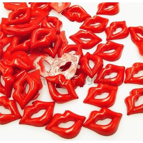 50/100pcs/lot Cute Plastic Decoration Lip Buttons RED Colors Cartoon Mouth button DIY BUTTON Craft Garments Sewing Ornaments