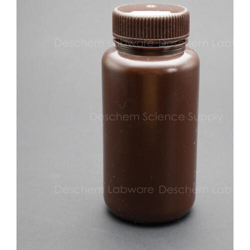 500mL Brown Plastic Bottle Wide Mouth Laboratory Armber HDPE Reagent Flask