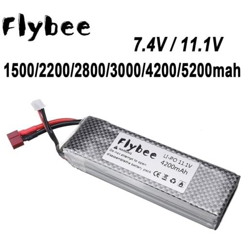 7.4V 11.1V LIPO Battery 1500/2200/2800/3000/4200/5200mah Big power battery For RC toy Car Airplane Helicopter parts T Plug