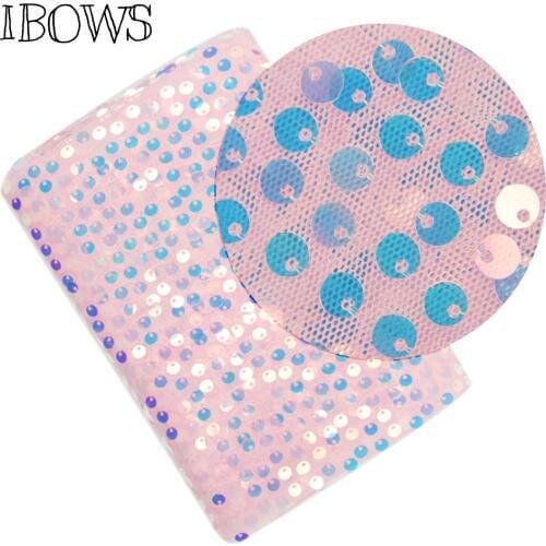 IBOWS 45*150cm Sequin Mesh Fabric Shiny Sequin Sparkly Fabric For Clothes Dress Cushion Party Events Table Backgrount Decoration