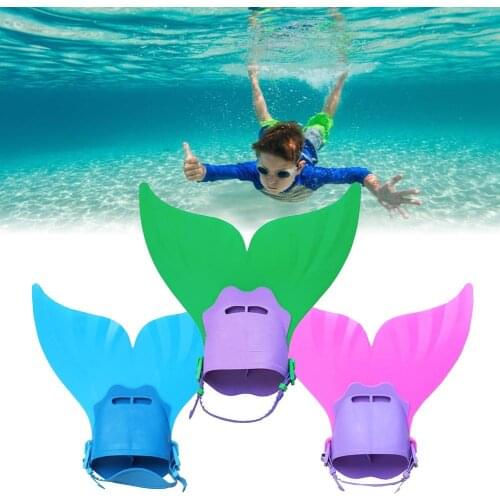 Kids Mermaid Flippers Children Swimming Fins Whale Tail Silicone Flippers Swimming Gear for Children Water Sports Training