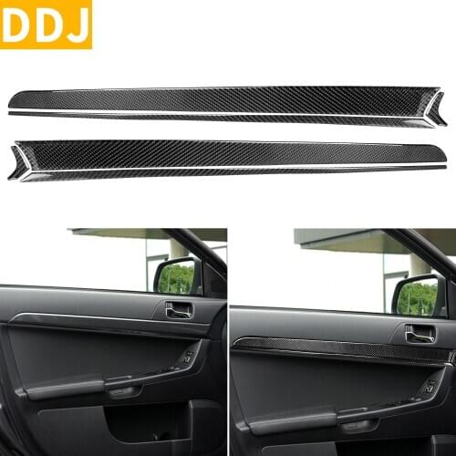 For Mitsubishi Lancer GT GTS ES DE 2008-2015 Carbon Fiber Both Side Door Trim Strip Door Panel Sticker Modified Car Accessories