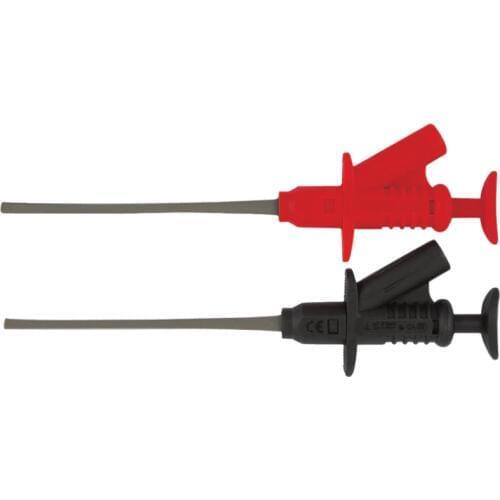 UNI-T UT-C07 Fully Insulated Quick Piercing Needle Test Clips Multimeter Scalable multi-purpose hook Spring Load red+black
