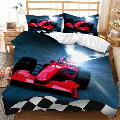 Car Race Duvet Cover set King Queen Double Twin Single Size Bed Linen Set