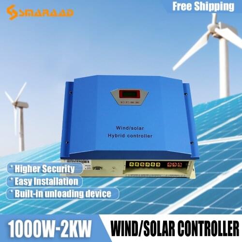 2020 1000w 2000w/2kw 48VDC IP42 Hybrid Wind and Solar Controller PWM Regulator For Wind Turbine Generators Dumpload Insered