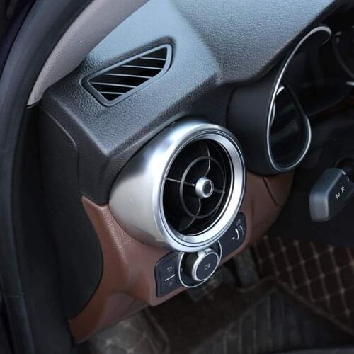 ABS Plastic Car Side Air Conditioning Outlet Vent Cover Trim Accessories Matte Silver For Alfa Stelvio 2017 2018