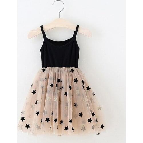 Little Girls Summer Dress Sequin Stars Tutu Dress Children Clothing Baby Girl Party Clothes School Wear Kids Dresses For Girls