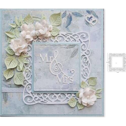 Metal cutting dies etched square frame cut die mold background decoration Scrapbook paper craft knife mould blade punch dies