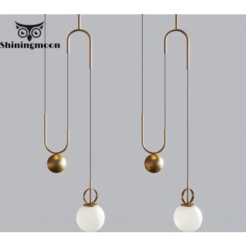 Minimalism Metal Glass Ball Led Pendant Lights Modern Decor Creative Living Room Restaurant Bar Pendant Lamp Hotel Room Hanglamp