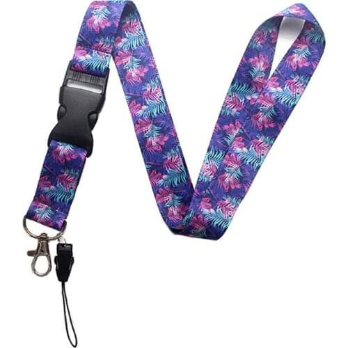 Fashion Tropical Rainforest Lanyards Keychain Hawaiian Art Printed Ribbon Neck Straps for Keys ID Badge Holder Mobile Phone Rope