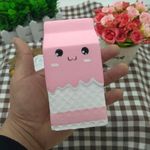 Cartoon Yogurt Box Squishy Jumbo Cartoon Expression Milk Box Slow Rising Phone Straps DIY Decor Squeeze Toys Cute Milk Bottle