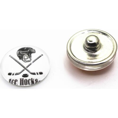 2018 New Arrive 10pcs/lot Ice Hockey Snap Buttons fit 18mm Ginger snap Button Bracelet Pendant DIY Snap Jewelry Charms