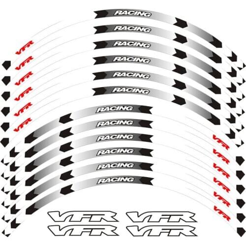New high quality 12 Pcs Fit Motorcycle Wheel Sticker stripe Reflective Rim For Honda VFR VFR750 VFR800 VFR1200 VFR1200F