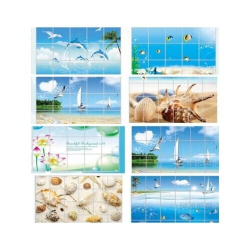 Wholesale ,6pcs/lot Kitchen oil pollution prevention wall sticker /Waterp bathroom tile aluminum foil home decor wall sticker