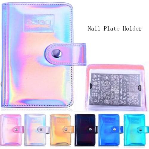20 Slots Nail Organizer Leather Plate Holder Case Rectangular Manicure Nail Art Plate Organizer 2 size for choose