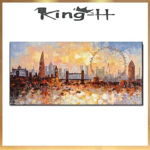 Ride The Ferris Wheel Playground Handpainted Abstract Morden Oil Painting On Canvas Wall Art Wall Pictures For Live Room