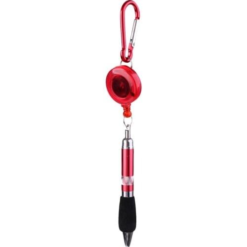 Portable Retractable Badge Reel Golf Scoring Pen Belt Clip with Carabiner Snap Hook